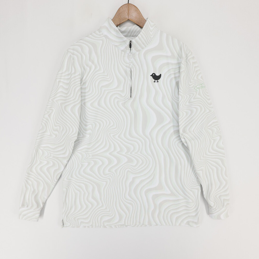 Bad Birdie 1/4 Zip Pullover Mens M Gray Green Swirl Golf Performance Quintero